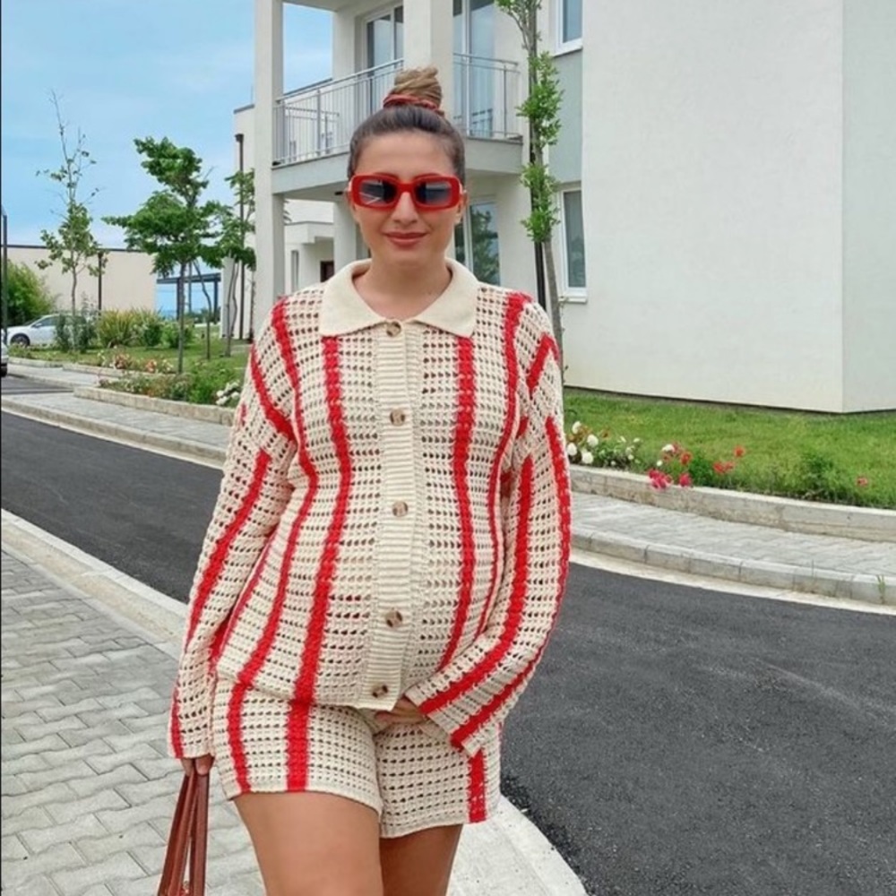 NWT Zara open knit jacket and shorts set - Picture 9 of 16